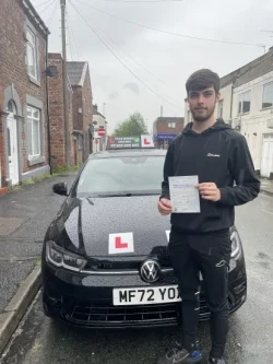Excellent Pass Harry Excellent test with only 4 driving faults, good luck for the future.